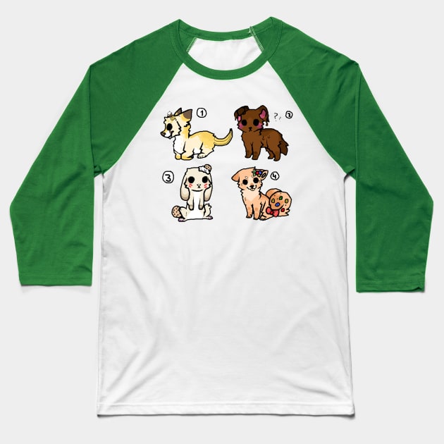 cutie dogs group Baseball T-Shirt by ajaydesign